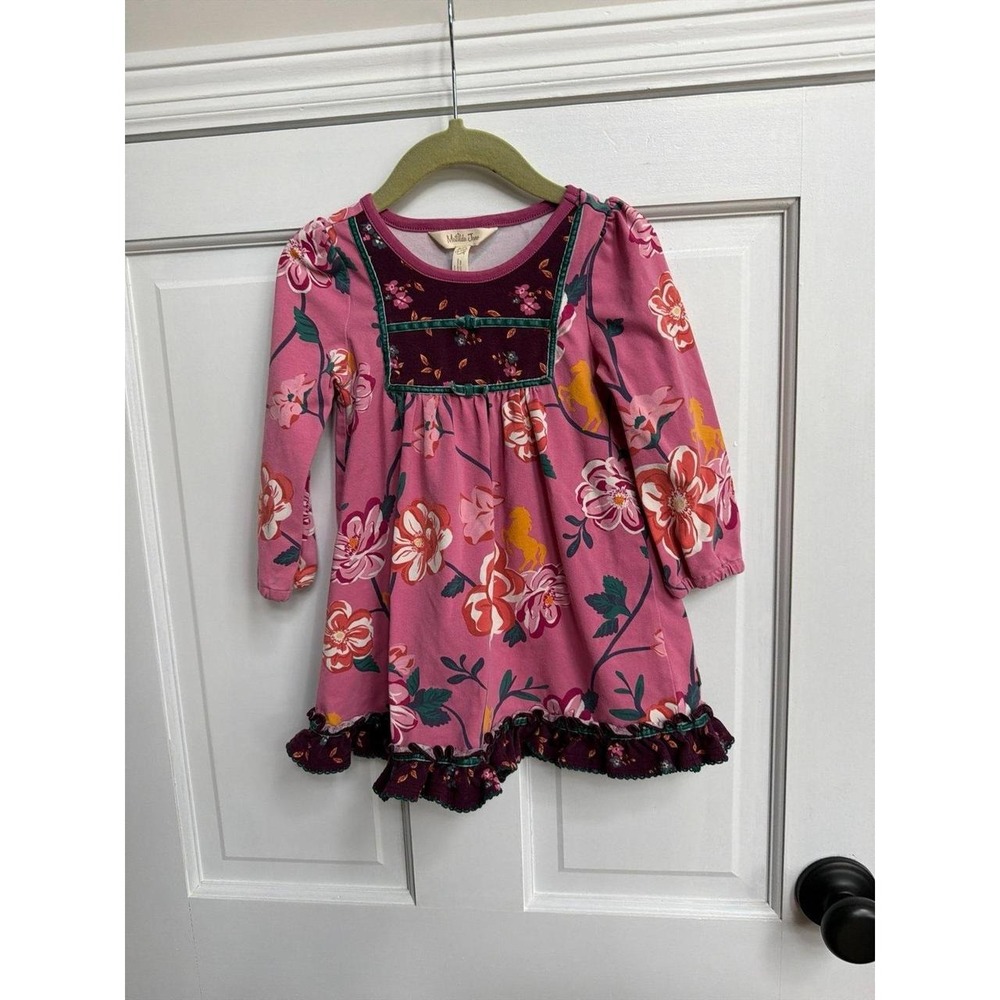 Matilda Jane's "Fresh Cut Flowers" maroon velvet and green 18-24 months